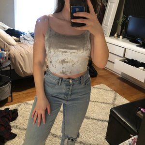 light green Crushed Velvet tank